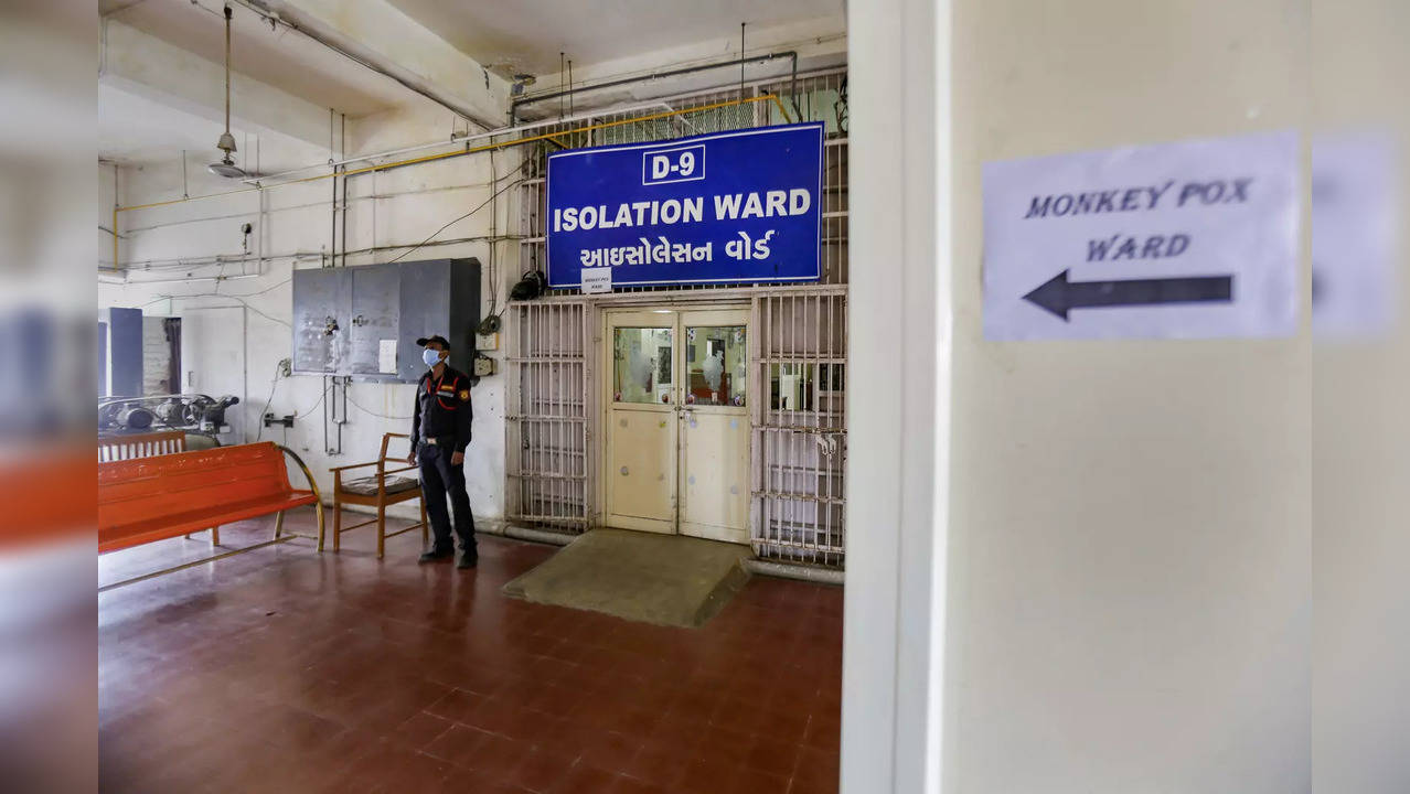 Ahmedabad: A security personnel stands guard outside an isolation ward dedicated...