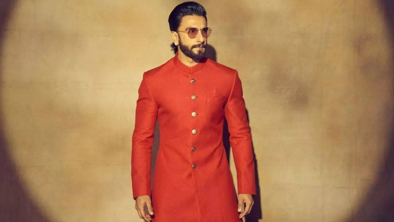 Ranveer Singh In Red Sherwani Bollywood