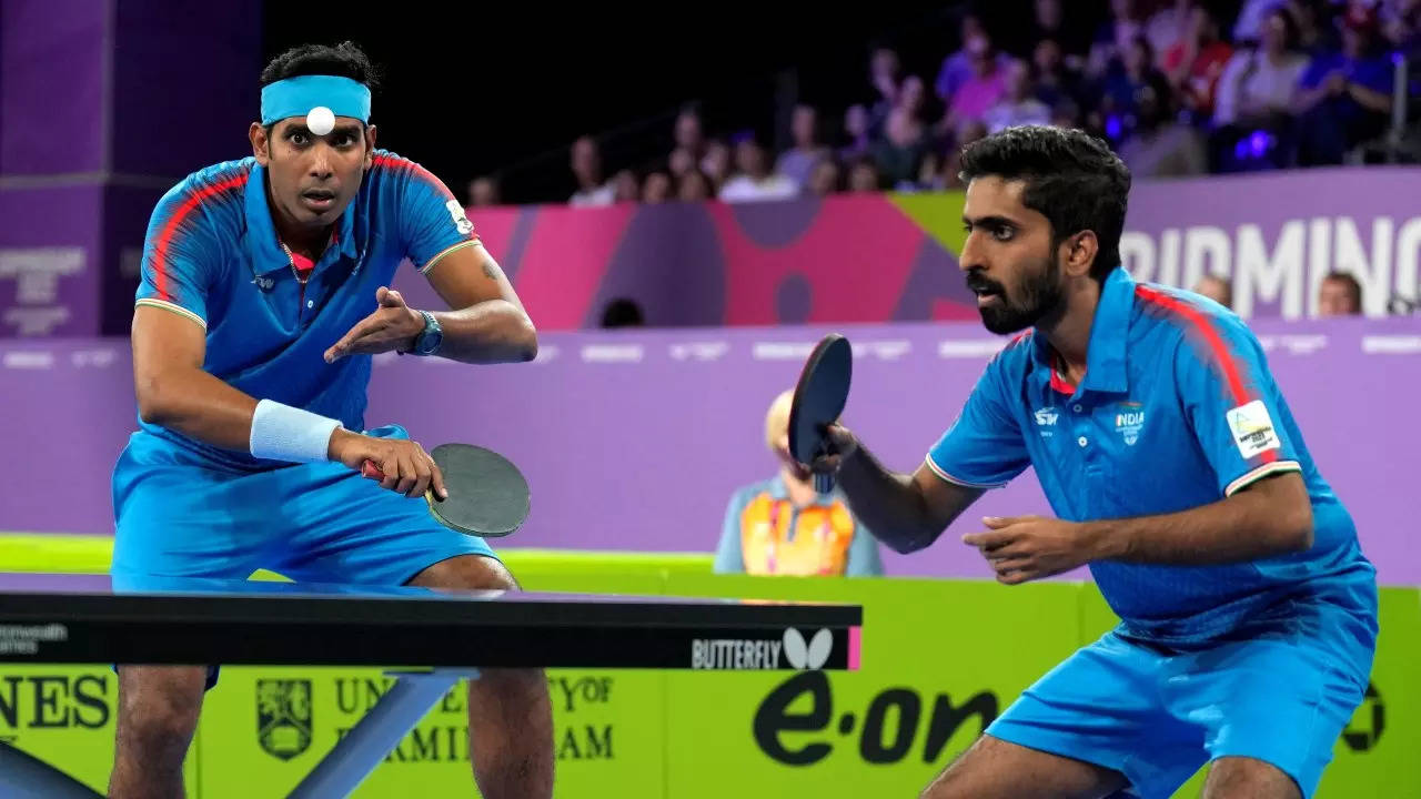 CWG 2022 Indian pair of Sharath Kamal-Sathiyan secure silver after losing in mens doubles table tennis final Sports News, Times Now