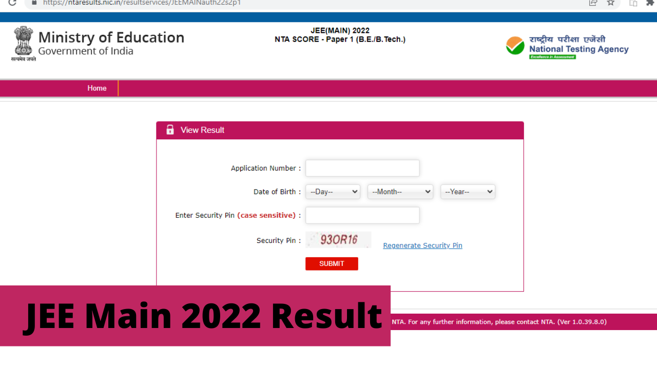 JEE Main 2022 Result