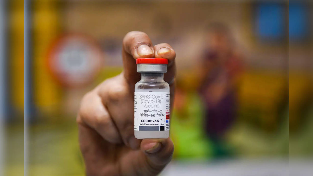 New Delhi: A healthcare worker shows the Corbevax Covid-19 vaccine for children ...