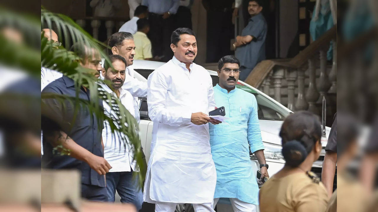 Mumbai: Maharashtra Congress chief Nana Patole and party leader Sunil Kedar leav...