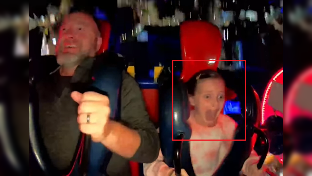 9 year old on a rollercoaster ride