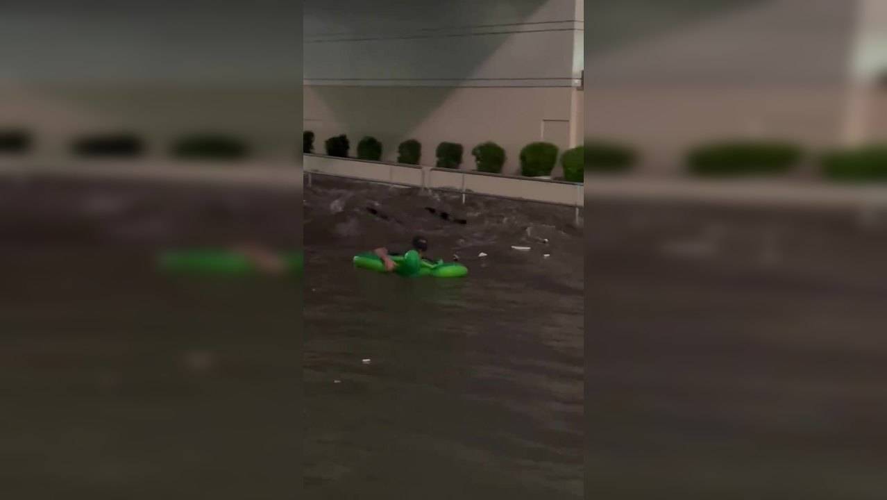 The Stanley Cup floating around a lazy river in Vegas yesterday