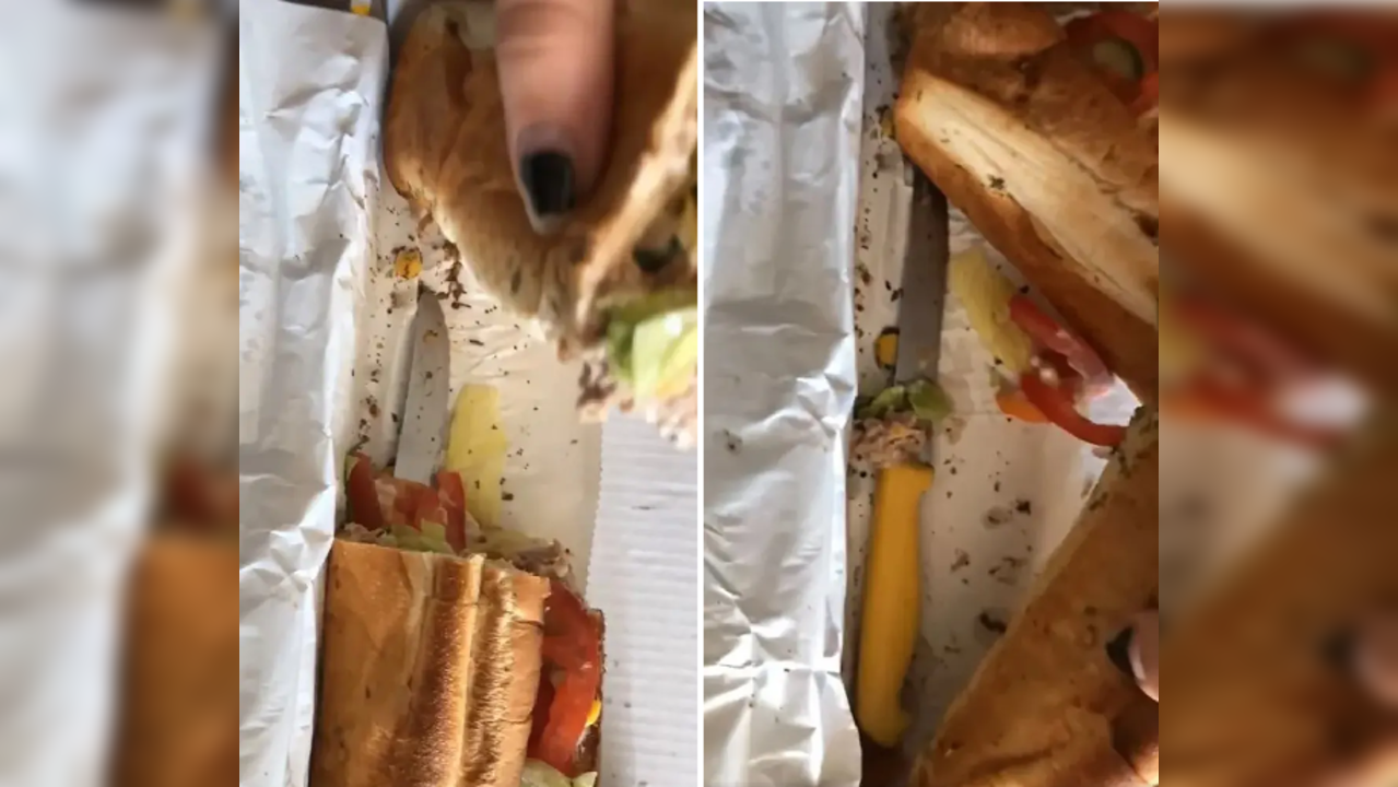 Woman finds knife in her sandwich