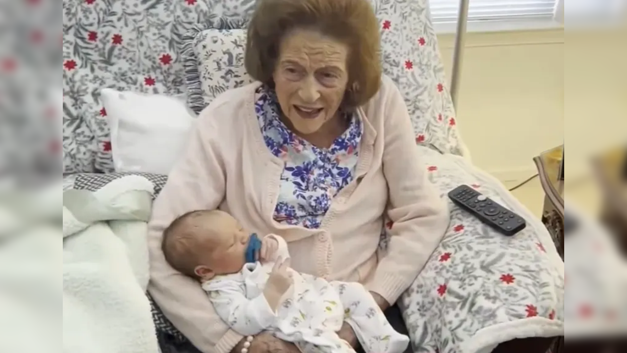 Marguerite Koller with her 100th great-grandchild