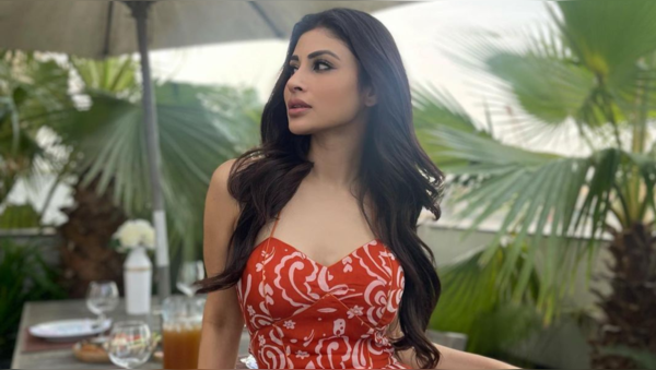 Mouni Roy Sets The Internet Ablaze With Her Sultry Pics In Orange Maxi Dress Worth Rs 13k