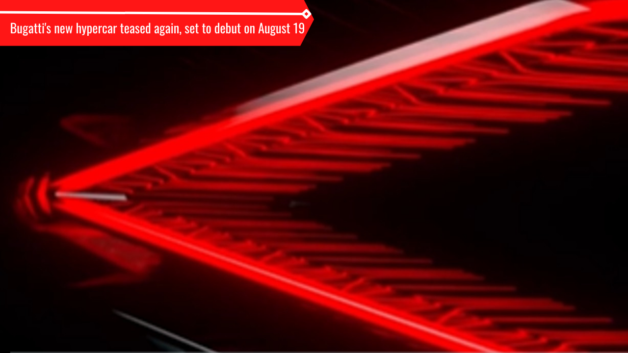 New taillight of upcoming unnamed Bugatti hypercar teased. Source: Twitter/Bugatti