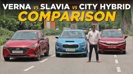 Hyundai Verna Vs Skoda Slavia Vs Honda City Hybrid  Comparison in Hindi  Times Drive
