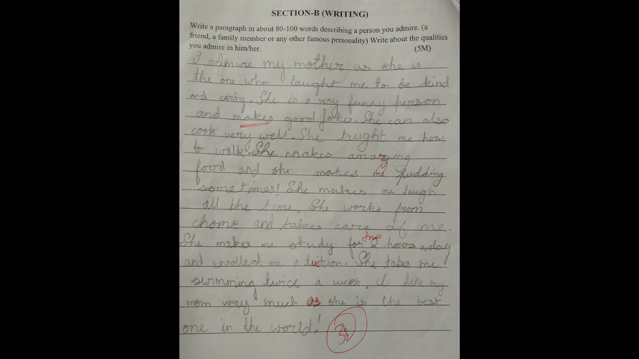 'Mom taught me to be kind and caring': Little boy's essay goes viral, people give full marks