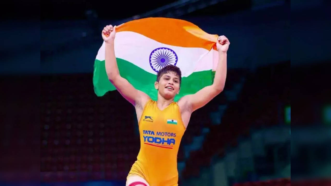 Haryana wrestler Antim Panghal made history on Friday by becoming the first Indian woman wrestler to win the Under-20 world champion feat with an 8-0 win over Kazakhstan’s Atlyn Shagayeva.