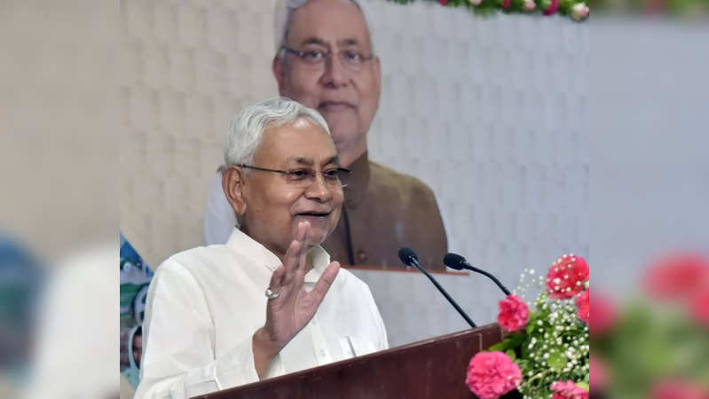 Patna: Bihar chief Minister Nitish Kumar addresses during the National Handloom Day function, in Patna, Sunday, Aug. 7, 2022. (Photo: IANS)