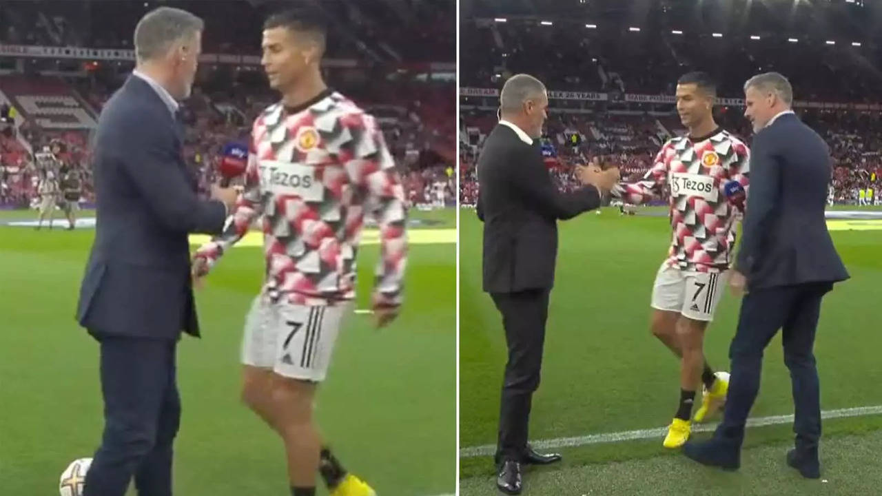 Cristiano Ronaldo blanked Jamie Carragher ahead of the match against Liverpool
