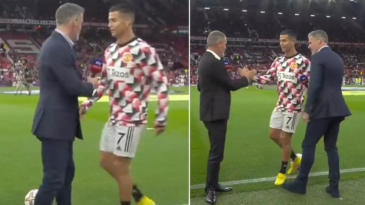 Viral Video Of Cristiano Ronaldo Blanking Jamie Carragher Before Clash Vs Liverpool Takes 