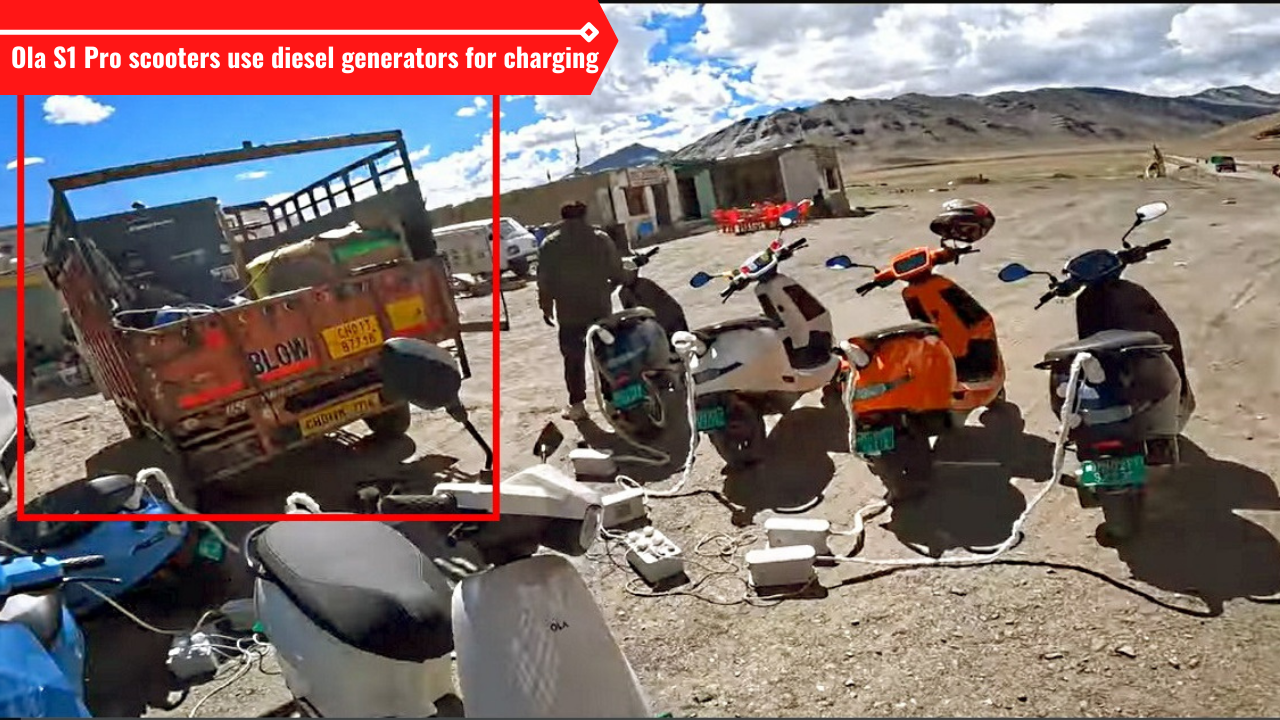 Ola S1 Pro riders use diesel generators to charge electric scooters, leaving netizens divided