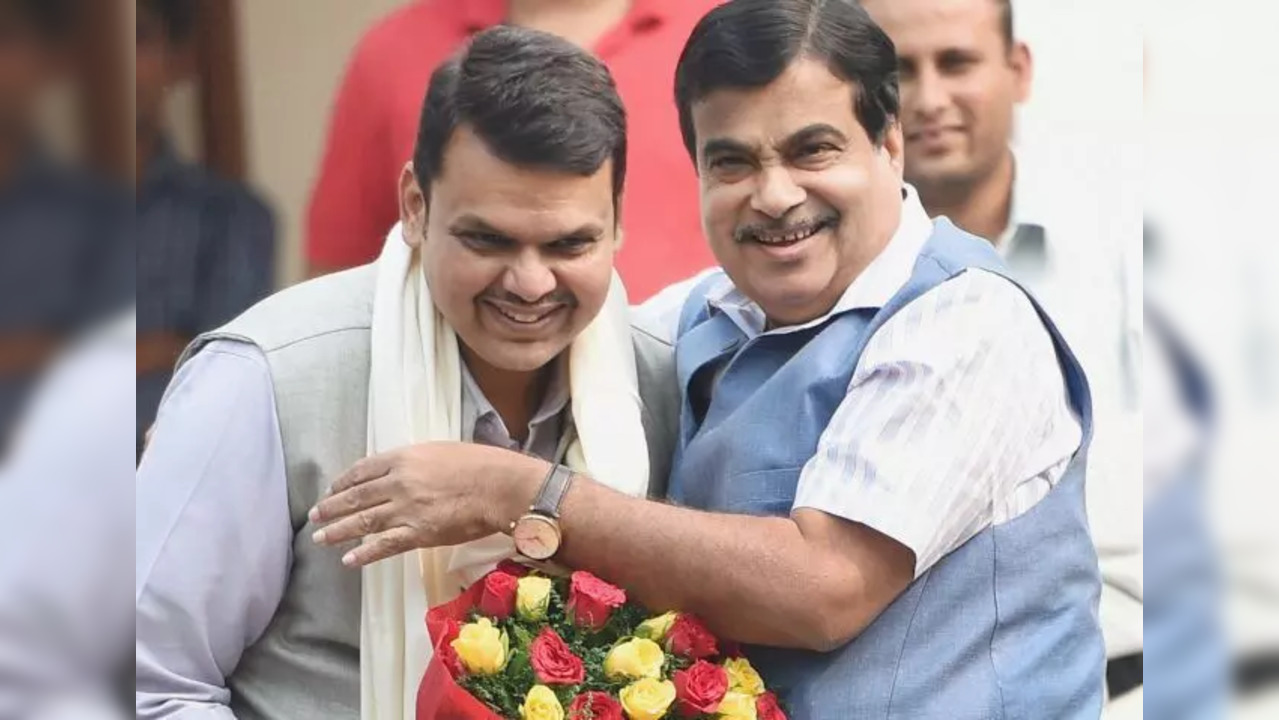 Nitin gadkari devendra fadnavis - pti