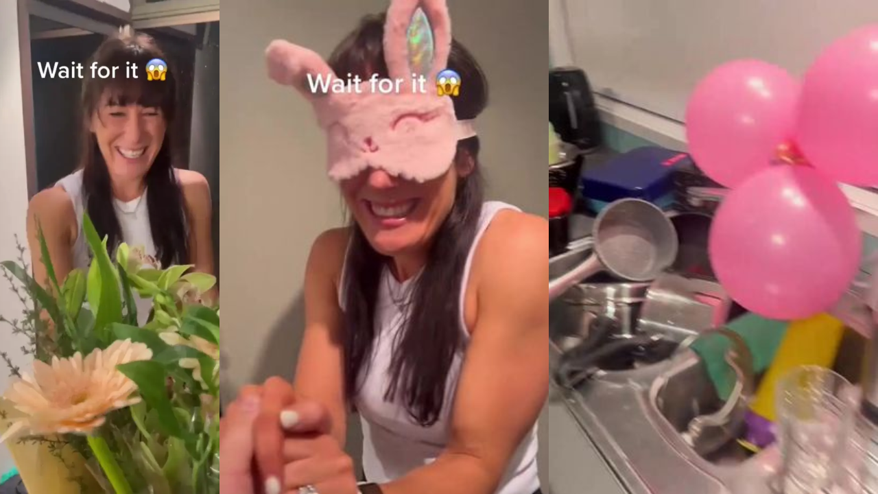 Hilarious! Husbands romantic surprise leaves wife standing in front of  kitchen sink full of dirty dishes - Watch Viral Video | Viral News, Times  Now