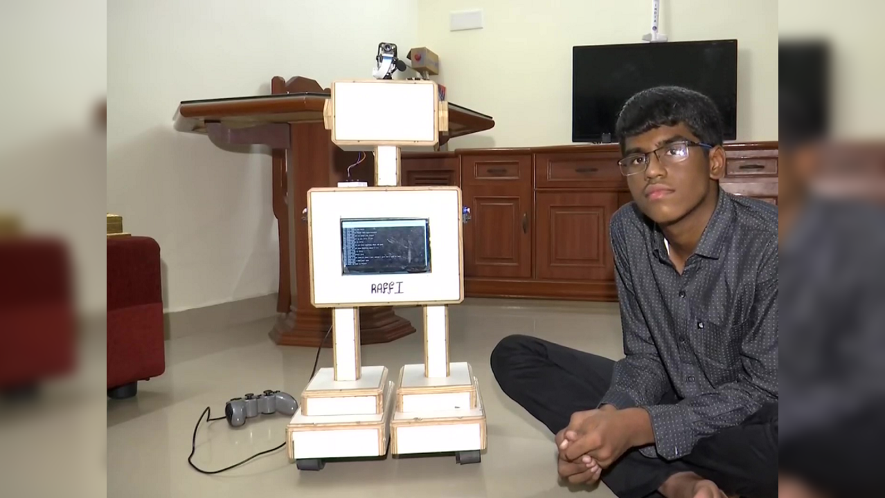 'Raffi' the robot with Prateek the inventor