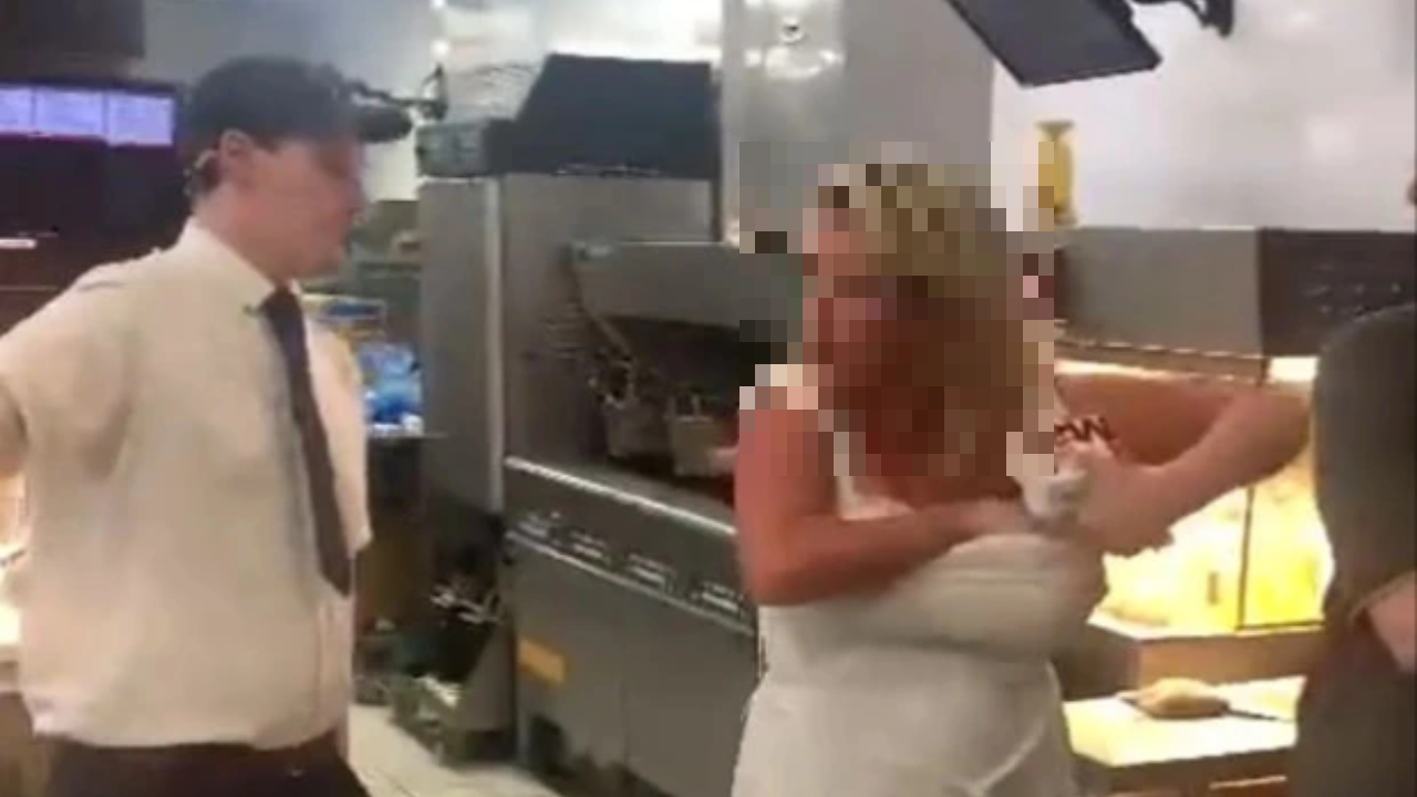 Woman storms into McDonald’s and stuffs burgers in her dress