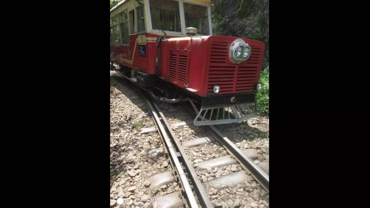 Rail car derailed near Tara-Devi on the Kalka-Shimla railway track