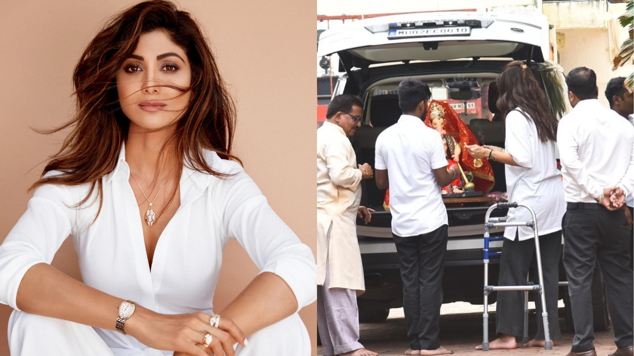 Shilpa Shetty welcomes Bappa home