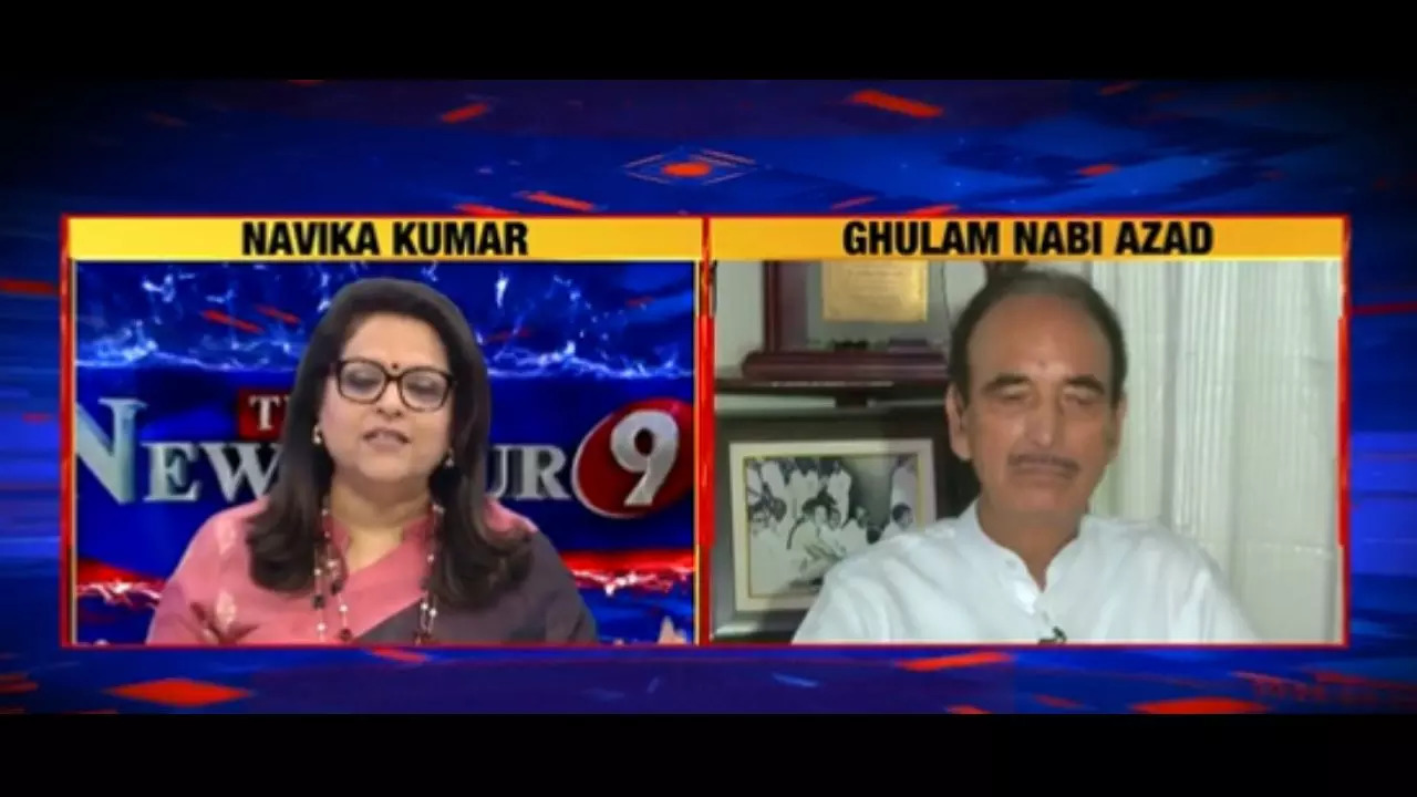 Former Congress leader Ghulam Nabi Azad in conversation with Times Now's Navika Kumar