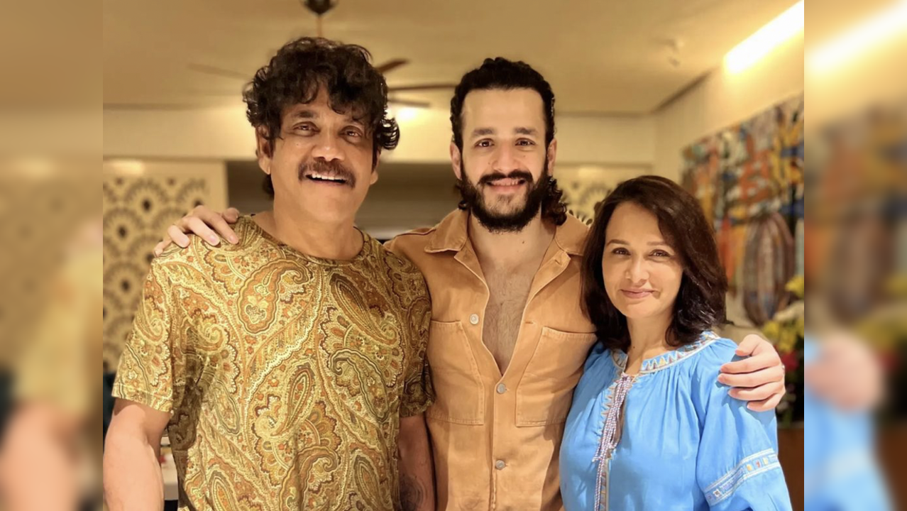 Nagarjuna with wife Amala and son Akhil