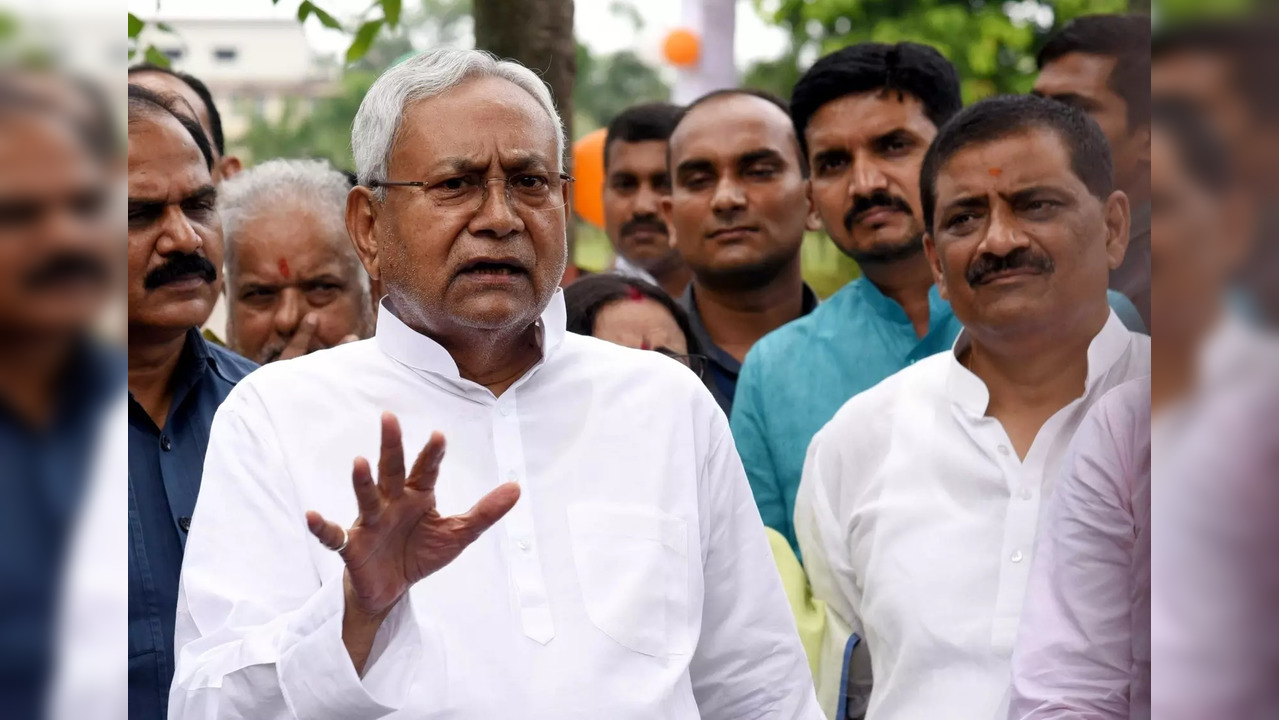 Bihar Chief Minister Nitish Kumar addresses the media in Patna