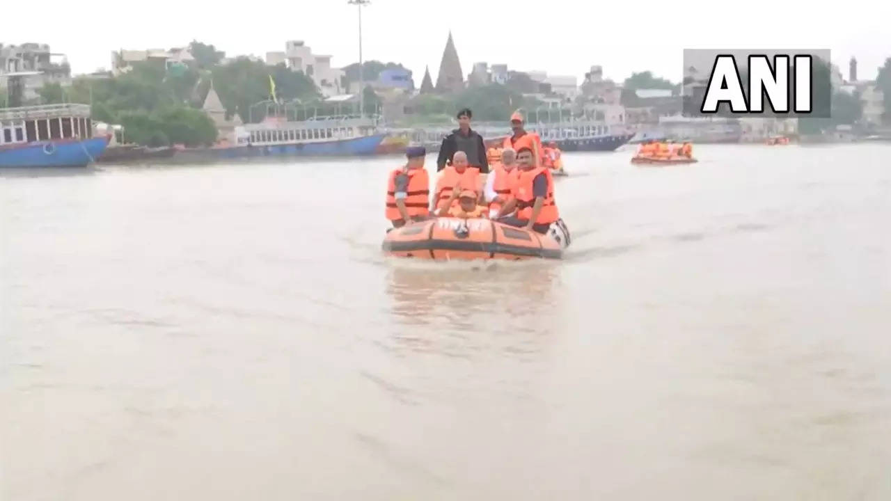 Uttar Pradesh CM Yogi Adityanath inspects flood-affected areas in Varanasi