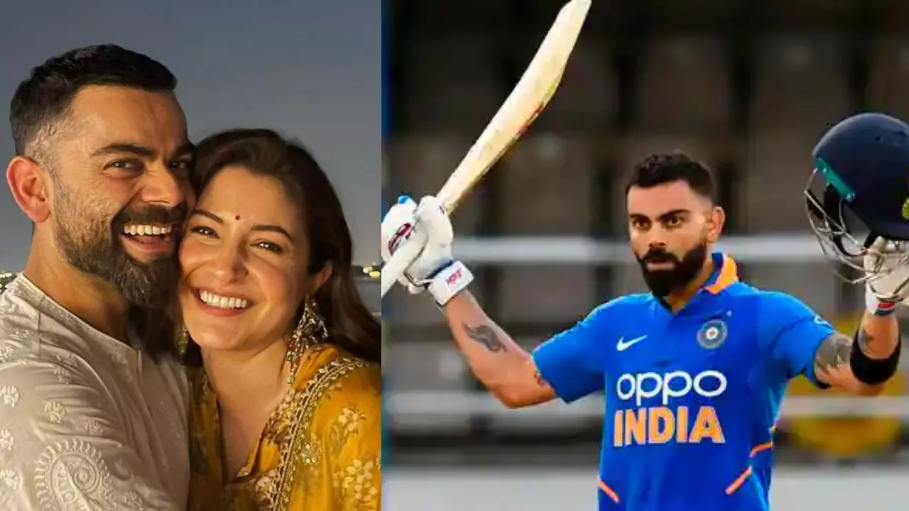 Anushka Sharma celebrates Virat Kohli's half-century during IND vs HK Asia Cup match