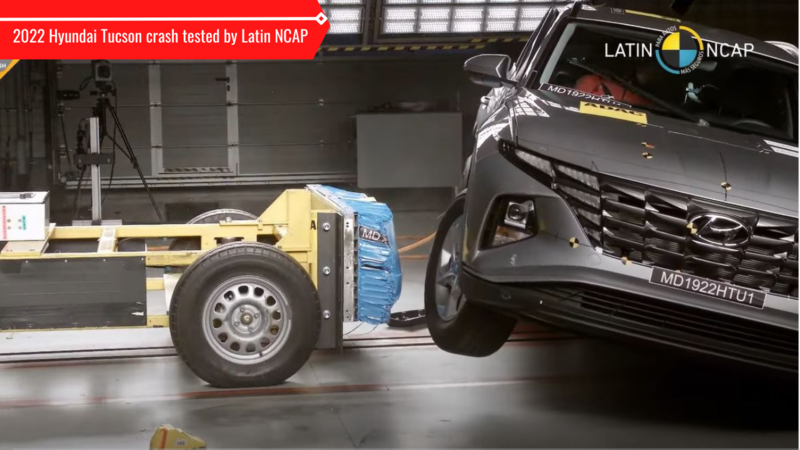 The India-spec Hyundai Tucson scored 3 stars in Latin NCAP crash testings Source: YouTube/Latin NCAP