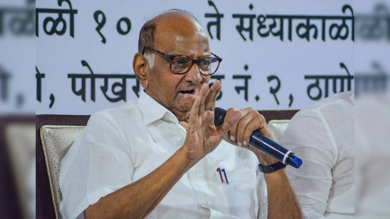 Thane: Nationalist Congress Party (NCP) President Sharad Pawar addresses a press...