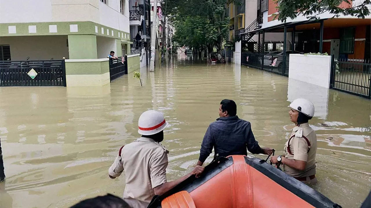 Flooded area during the recent rains in Bengaluru.