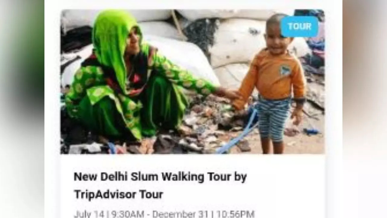 Delhi slum tour Twitter post