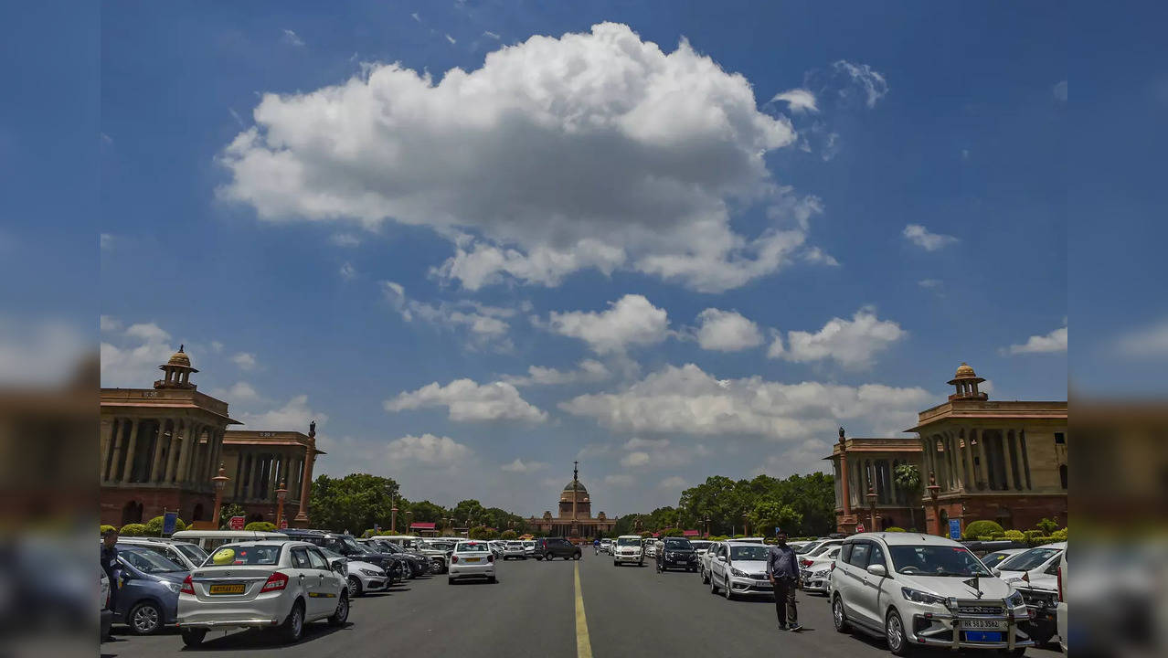 New Delhi: Clouds gather above the Rajpath area, in New Delhi. (PTI Photo/Manven...