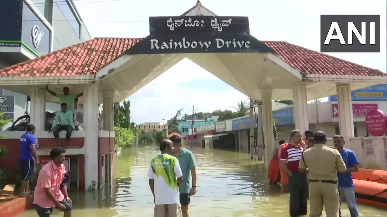 Two NDRF teams have been deployed to rescue people from flooded residential society