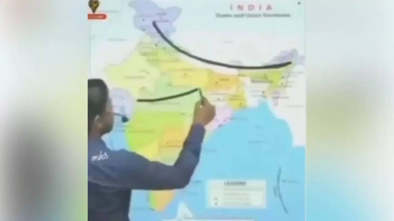 The teacher used the Indian map.