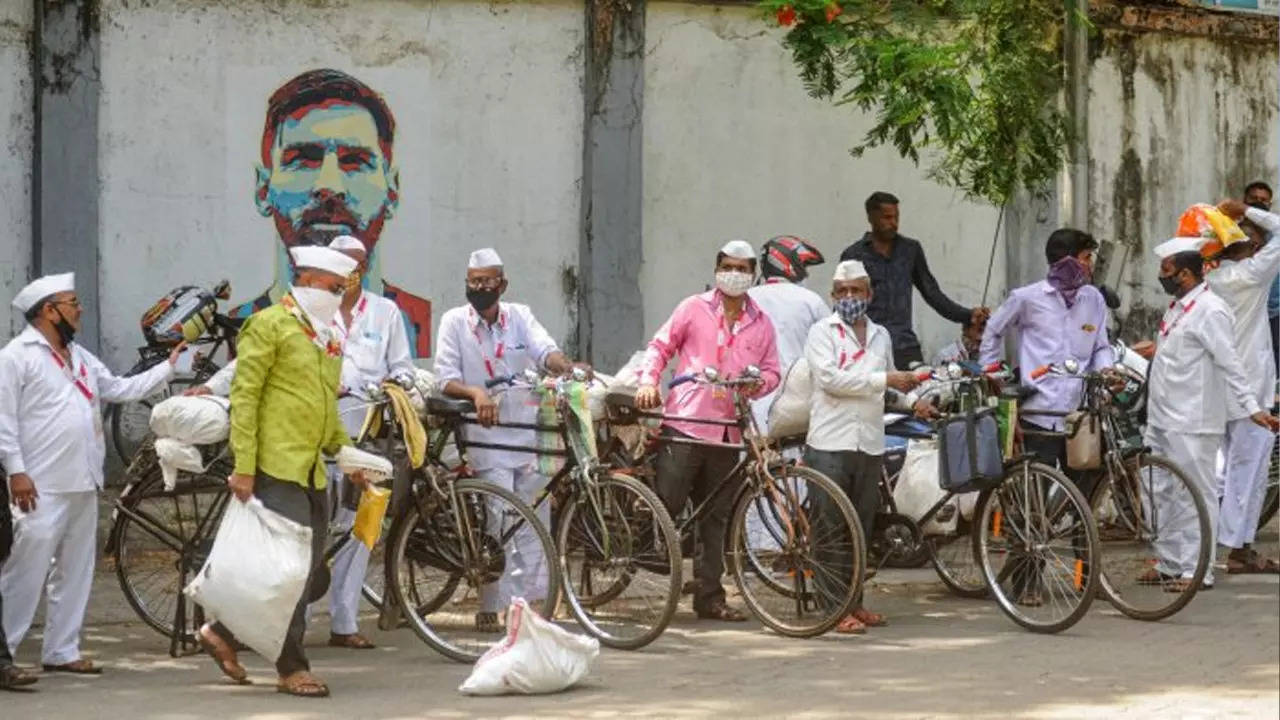 Dabbawalas in Mumbai.