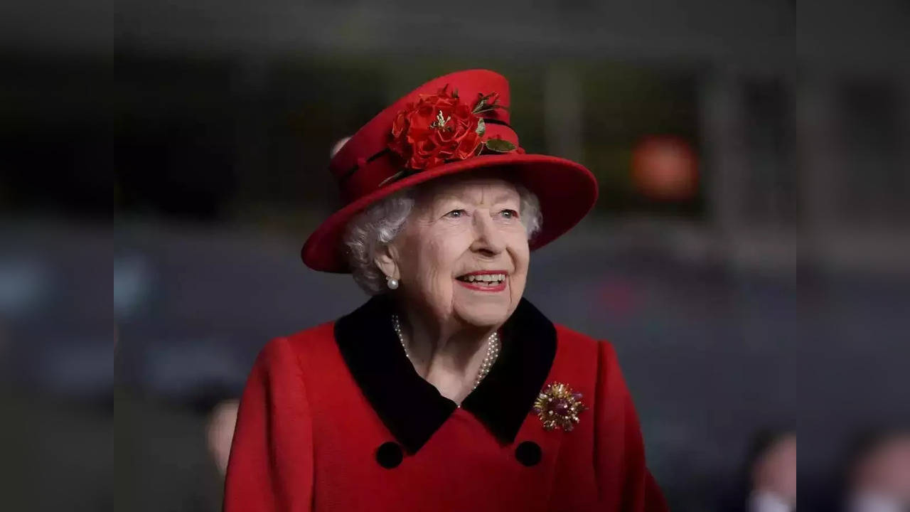 Queen Elizabeth II during her visit to the aircraft carrier HMS Queen Elizabeth in Portsmouth, England on May 22, 2021 | Steve Parsons / AFP - Getty Images