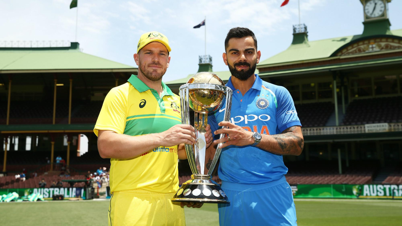 Kohli Finch ICC trophy