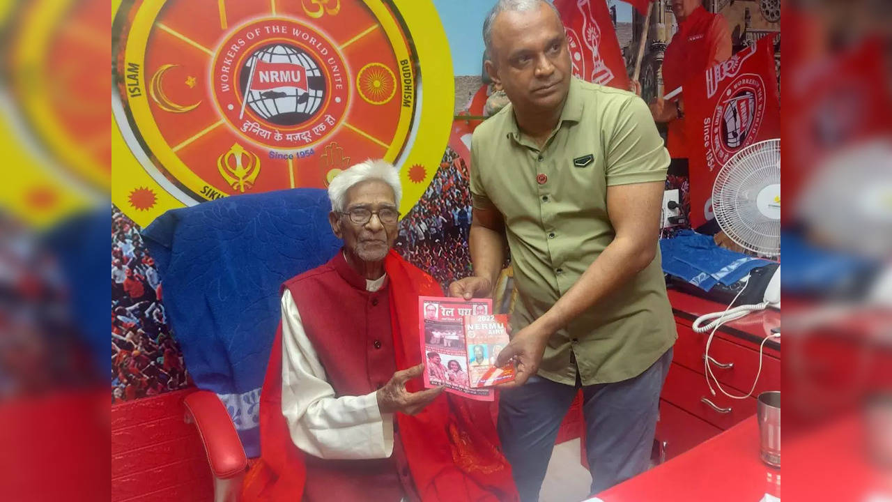 Kanhaiya Lal Gupta, 106, elected as general secretary of NERMU for the 61st time | Picture courtesy: Facebook/Venu Purushothaman Nair