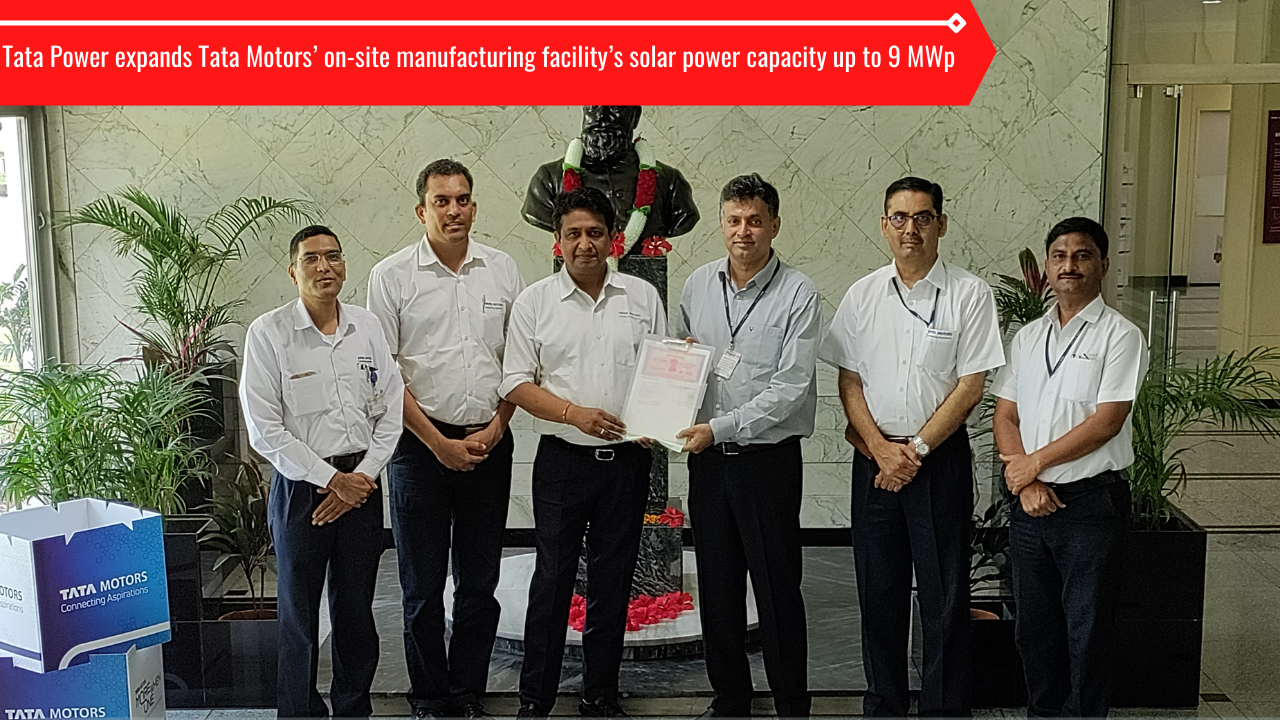 Tata Power will develop a 4MWp solar project at Tata Motors Pune commercial vehicle manufacturing facility.