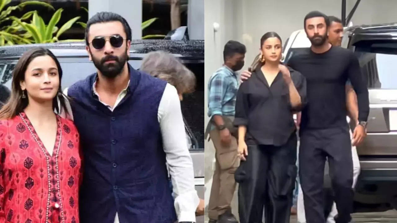 Alia Bhatt and Ranbir Kapoor spotted at Dharma office twinning in