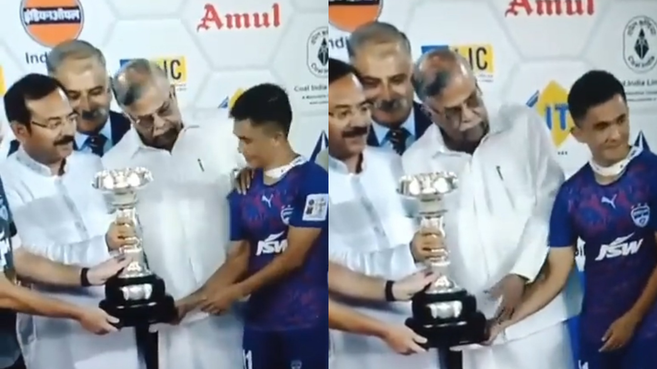 Watch: Minister Pushes Away Bengaluru FC Captain Sunil Chettri During ...