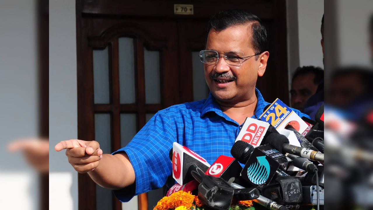 Delhi CM Arvind Kejriwal addresses the media