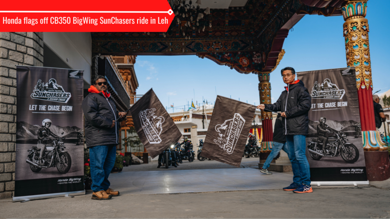 Honda flags off CB350 BigWing SunChasers in Leh