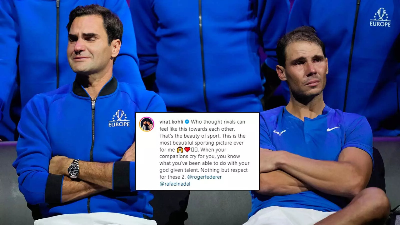 Roger Federer and Rafael Nadal were emotional as the former bid adieu to tennis