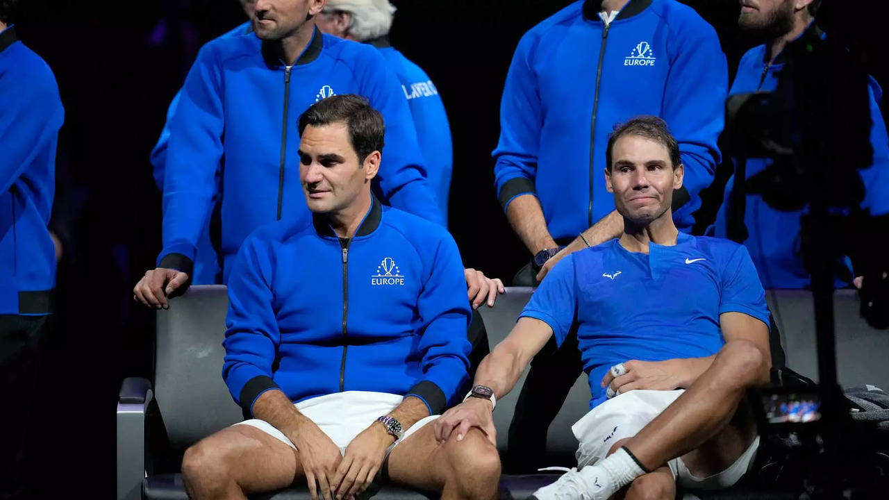 Rafael Nadal paired up with Roger Federer in his last-ever match