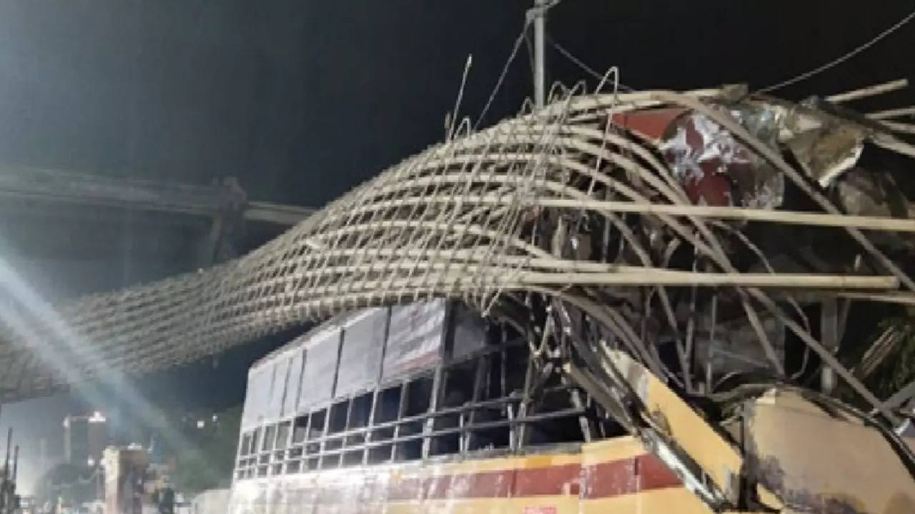 bus chennai crane crash uni