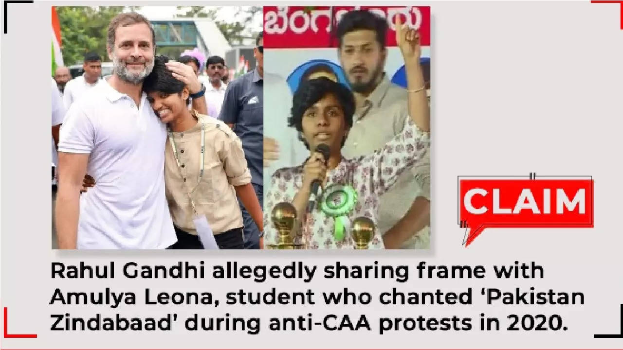 It is claimed that Rahul Gandhi shared image with the Amulya Leona, who was arrested in Bengaluru for raising pro-pak slogan.